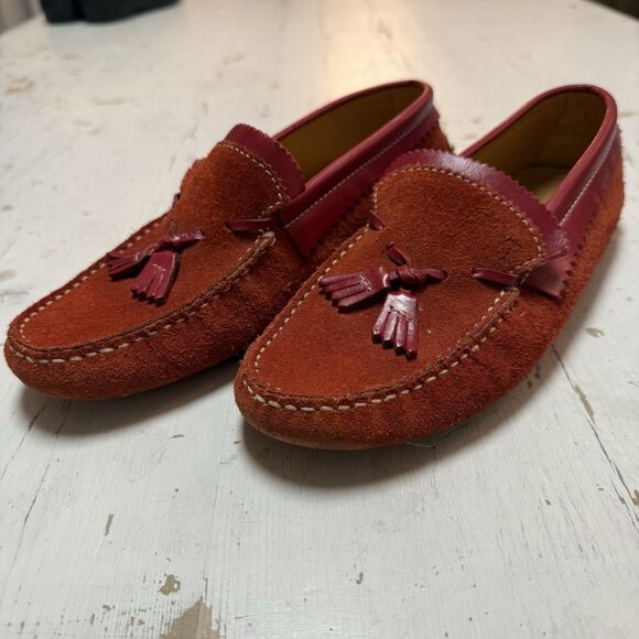 Tod’s Gommino Red Suede Driving Loafer Moccasins Tasseled Kilted EUR 37.5 US 7.5 - Picture 2 of 12